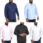 D555 Mens Richard Big Tall Kingsize Long Sleeve Button Down Collar Oxford Shirt Black 5XL
