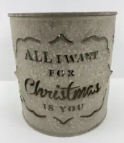 Christmas Candle Holder 5" Metal Cut Out Rustic Country Farmhouse Decor