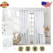Stylish 95'' Grommet Curtains in Greyish White - Light Filtering & Thermal Block