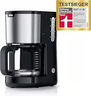 Braun Household PurShine KF 1500 BK Coffee Maker - Filter Coffee Machine with Glass Jug for up to 10 Cups, OptiBrew System, Automatic Shut-Off, 1000 Watt, Black