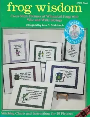 Frog Wisdom Whimsical & Witty Sayings Cross Stitch Patterns Vintage Craft Book
