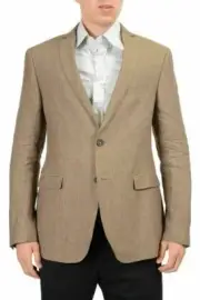 Etro Brown Two Button 100% Linen Blazer Size US 42 IT 52