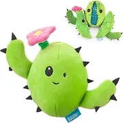 Barkbox 2 in 1 Interactive Plush Dog Toy - Rip and Reveal Dog Toy for Small, Medium, & Large Dogs - Stimulating Squeaky Pet Enrichment and Puppy Toys | Consuela The Cactus (Small)