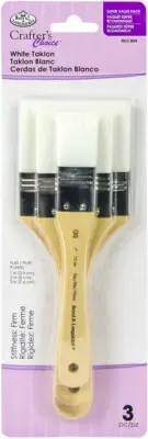 Royal Brush Crafter's Choice White Taklon Large Flat Brush Variety Set-3/Pkg