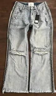 NWT ONE TEASPOON Jeans MONT LIBERTINES Distressed High Waist STRAIGHT sz 26
