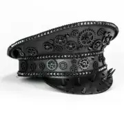 Black Steampunk Burning Man Captain Hat Halloween Cosplay Hat