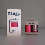 YETI Flask & Funnel & Shot Glasses Rescue Red With Holder - Limited Release