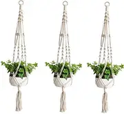 Yardwe 3pcs Hanging Flower Pot Hanging Plant Hanging Outdoor Decorations Rope Wall Plant Holder Outdoors Wall Hanging Flowers Planter Outside Planters Indoor Plants Flower Hanging Net