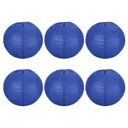 6pcs 8 Inch Folding Hanging Paper Lanterns for Wedding Home Party Blue