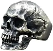 [Generic] 925 Sterling Silver Sexy Girl Skull Ring Mens Biker Punk Ring ~ Silver raven ring for men ~ Genuine Silver Heavy ring ~ Biker jewelery US Size 7 to 15 ✬✬✬By Fantasy World✬✬✬