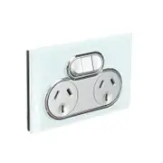 CLIPSAL SATURN 4025X-OM - 10Amp Double Power Point - With Extra Switch - Ocean Mist