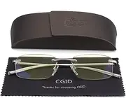 Unisex Lightweight Rimless Frameless Rectangle Reading Glasses Mens Womens Spring Hinge Fashion Readers Reading Glasses +1.75