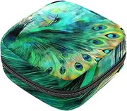 Period Bag,Sanitary Napkin Storage Bag,Abstract Blue Peacock,Tampon Holder for Purse