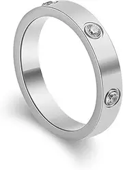 [QXXPVV] Love Friendship 18K Gold Silver Plated Rings for Women Cubic Zirconia Stainless Steel Promise Friendship Ring Wedding Band Jewelry Birthday Gifts for Women Girlfriend