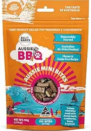 ALL BARKS Aussie Mini Bites - 100% Aussie Lamb & Superfood Ingredients - Natural, Grain-Free Dog Treats - Snacks, Training or Rewards for Dogs - 110g