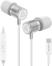 [Ludos] Ultra USB C Headphones, 5 Years Warranty, Magnetic USB-C Earbuds for iPhone 16 15 Pro Max Plus Samsung Galaxy S24 S23 Ultra S22 S21 FE S20 Z Flip 3 Fold 4 A53 A54, USB Type C Earphones - White