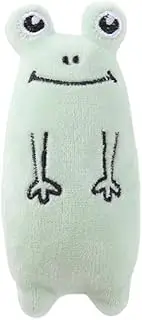 DAFORERAL Plush Catnip Cat Toy, Small Animal Shaped Interactive Chew for Cats and Kittens, Soft Bite-Resistant Play Companion with Catnip Inside (Frog)