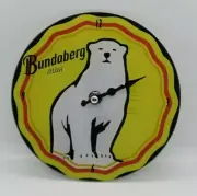 30 CM BUNDABERG RUM BUNDY GLASS WALL CLOCK COLLECTABLE MAN CAVE GARAGE SHED