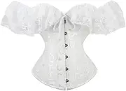 [Generic] Women Corset Girl Bustier Lady Outfit Fine Workmanship Solid Color Vintage Style Attractive Summer Costume Cropped Clothes