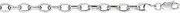 [JewelryWeb] 14k White Gold 4.6mm Sparkle Cut Oval Rolo Chain With Lobster Clasp Bracelet 18 Centimeters Link-Bracelet for Women and Men