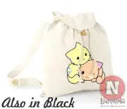 Cute kittens backpack beach holiday school college cats organic cotton day bag