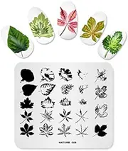 Alexnailart Nail Art Stamping Plate Template Image Plate Nail Art Tools Natural Leaves DIY Stencil Tools (NA006)