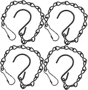 DINHEAROM 4pcs Black Stainless Steel Hanging Chain Kit with s Hooks for Flower Pots Lanterns Decorative Ornaments Build Easy Installation Versatile for Use