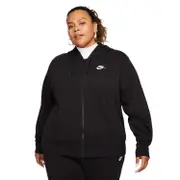 Nike Womens Sportswear Club Fleece Full-Zip Hoodie - Black