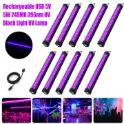 UV Black Light Bar Fixtures Ultraviolet Lamp Strip USB Plug DJ Party Club 24LED