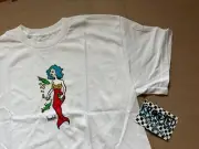Krooked Skateboards Mark Gonzales Mermaid T-Shirt White
