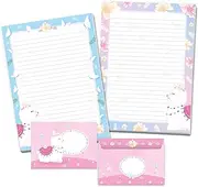 Letter Paper Set A4 with 2 Pads and 25 Envelopes for Girls Children Llama (1 Pad Colourful + 1 Pad for Colouring with 25 Sheets Each + 25 Envelopes)