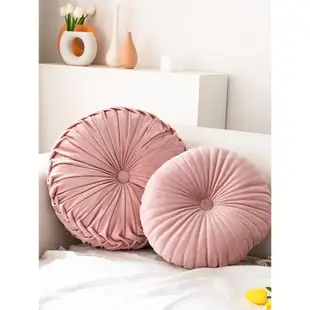 北歐ins風南瓜抱枕套圓形靠枕粉色坐墊腰枕客廳沙發裝飾車輪蒲團