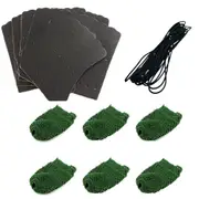 Thick Quality Deluxe Cotton Pool Snooker billiard Table Pockets GREEN Nets, Stitching Cord & Black LEATHERS