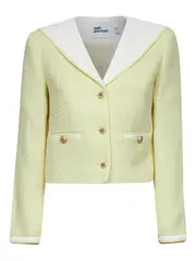 [Self-Portrait] Yellow Boucle Contrast Collar Jacket
