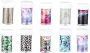 OFFIGAM 1 Set Mixed Style Nail Transfer Appliques Kit Fashionable Nail Decals for DIY Decoration for Women Easy Application and Creative Designs