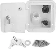 RV Water Inlet Square Shape with Cigar Lighter Pressure Filling Port with Lock for Hatch Trailer Motorhomes Yacht ABS Material 12V/24V Voltage 6.55x6in Size
