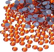 uxcell 1440 Pcs Hotfix Rhinestones Flatback Crystal Glass Gems for Crafts Clothes DIY Decoration(SS16 4mm, Orange)