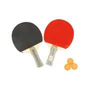 Set of Table Tennis Rackets with 3 Ping Pong Balls - 2 Bats included