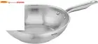 E4921925 Virtuoso Stainless Steel Induction Uncoated Wok Pan, 28 Cm Diameter