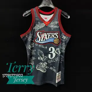 TerryJersey M&N Iverson 3 艾佛森 76人 生涯紀念款 球衣 Au刺繡版 Allen 艾倫 雙色