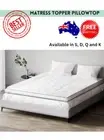 Giselle Bedding Mattress Topper Pillowtop Single Double Queen King White Protect