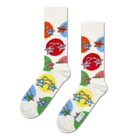 White Elton John Elton Glasses Crew Socks