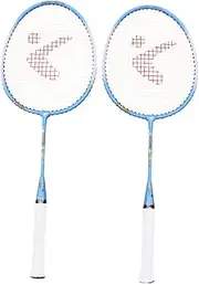 BESPORTBLE 1Pair Cartoon Badminton Racket Set Lightweight Aluminium Alloy Sports Rackets for Outdoor Fun Safe Design Training Tool for Boys Random Blue Pink Colors