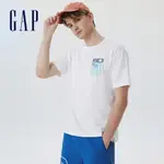 GAP 男裝 LOGO印花短袖T恤 厚磅密織親膚系列-白色(602984)