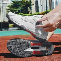 在飛比找Yahoo!奇摩拍賣優惠-現貨外貿原單正品專業羽球鞋男女比賽訓練網球鞋減震旋鈕鞋帶運動