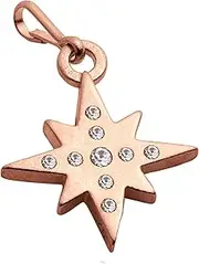 [Alex and Ani] CS20PVSTARR,Pave North Star Charm,14k Rose Gold,Crystal, Add-on Charms, One Size, Sterling Silver, No Gemstone