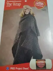 The Wrap Coat Coverup Project Sheet Pattern LW1444 Crocheted Red Heart Leaflet