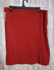 Nordstrom Skirt Pleated Elastic Waist Pull On Red Size 24 NWT