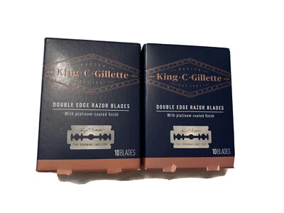 King C. Gillette Double Edge Safety Razor Blades Lot. 2, 10 ct Boxes. New