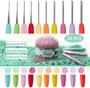 10pcs Small Size Lace Crochet Hooks (0.5~2.75mm), Ergonomic Crochet Hooks Set